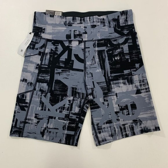 Calvin Klein Women's M Shorts Logo 7" inseam Bike Short Gray Black M - Picture 3 of 11